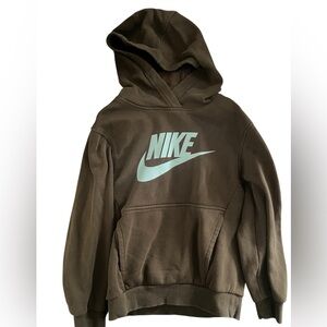 Nike Kids Hoodie in Brown with White Logo
